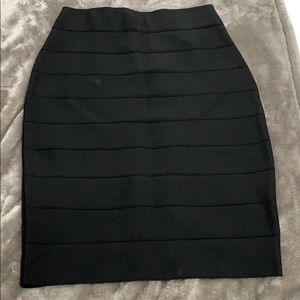 Black stretch tube skirt